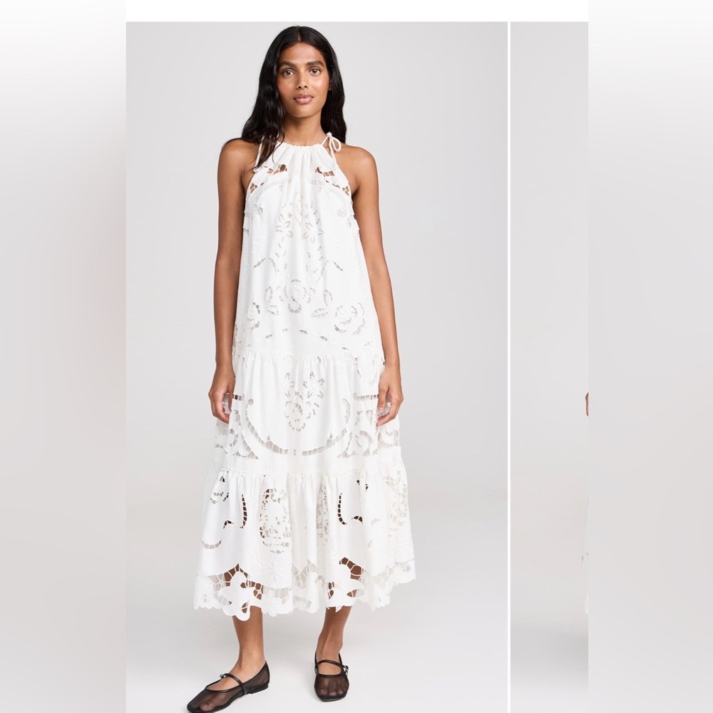 Sea Edith embroidery halter neck dress, xs